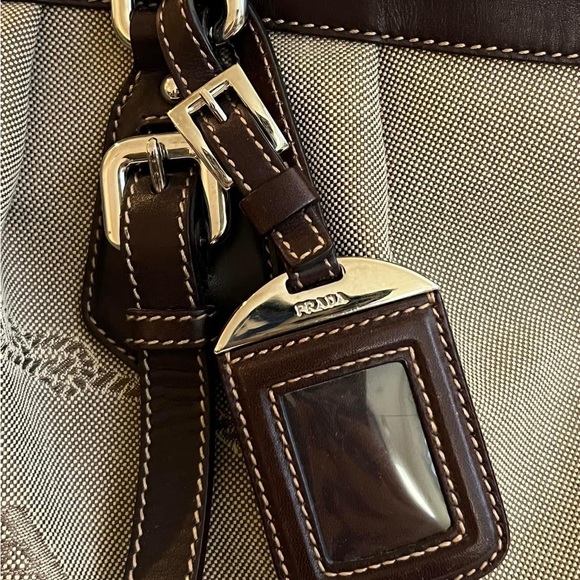 💰SOLD - Prada Logo Satchel in Jacquard Canvas - Picture 6 of 14